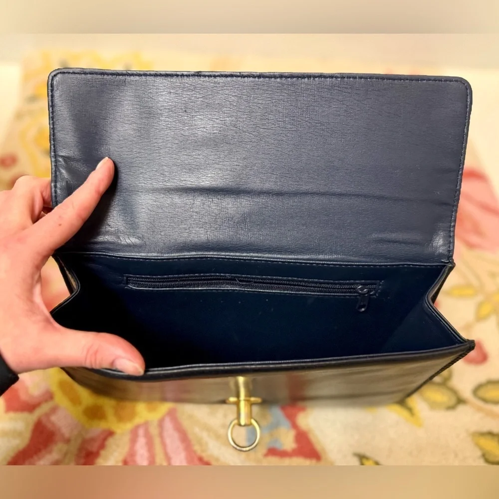 RARE 90’s Vintage GIORGIO BEVERLY HILLS Black Leather Top Handle Bag - Picture 11 of 16